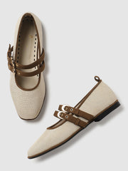 Marc Loire Women Brown Buckle Flats Ballerinas