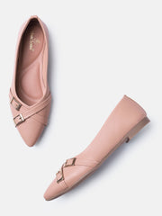 Marc Loire Womens Nude Pointed Toe Tpr Ballerinas