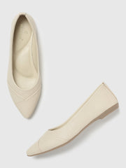 Marc Loire Women Cream Solid Ballerinas