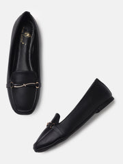 Marc Loire Womens Black Embellished Ballerinas