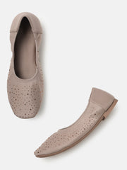 Marc Loire Womens Taupe Embellished Ballerinas
