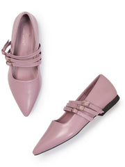 Marc Loire Womes Lavender Slip-On TPR Sole Ballerinas