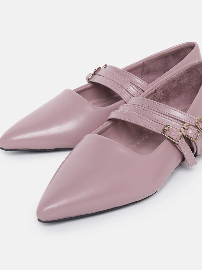 Marc Loire Womes Lavender Slip-On TPR Sole Ballerinas