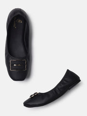 Marc Loire Womens Black Embellished Ballerinas