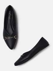 Marc Loire Womens Black Embellished Ballerinas