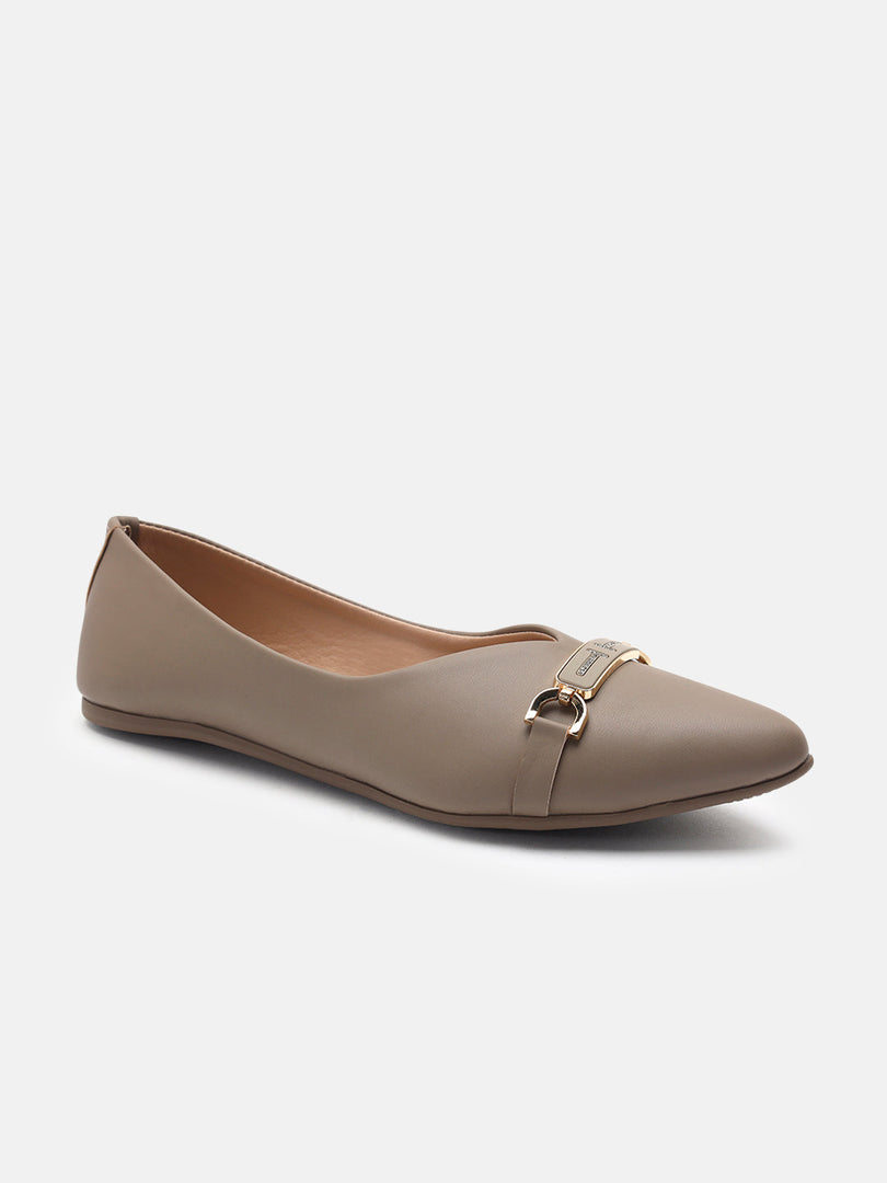 Marc Loire Womens Taupe Embellished Ballerinas