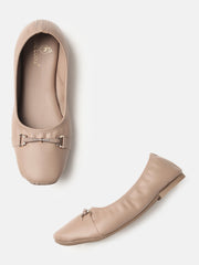 Marc Loire Womens Beige Embellished Ballerinas
