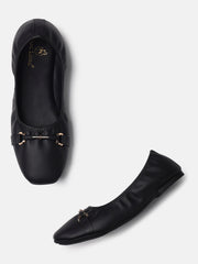Marc Loire Womens Black Embellished Ballerinas