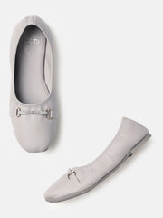 Marc Loire Womens Grey Embellished Ballerinas