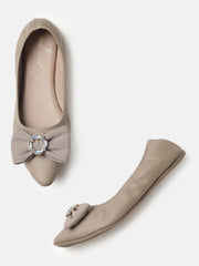 Marc Loire Womens Taupe Embellished Ballerinas