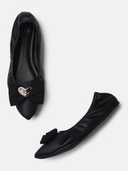 Marc Loire Womens Black Embellished Ballerinas