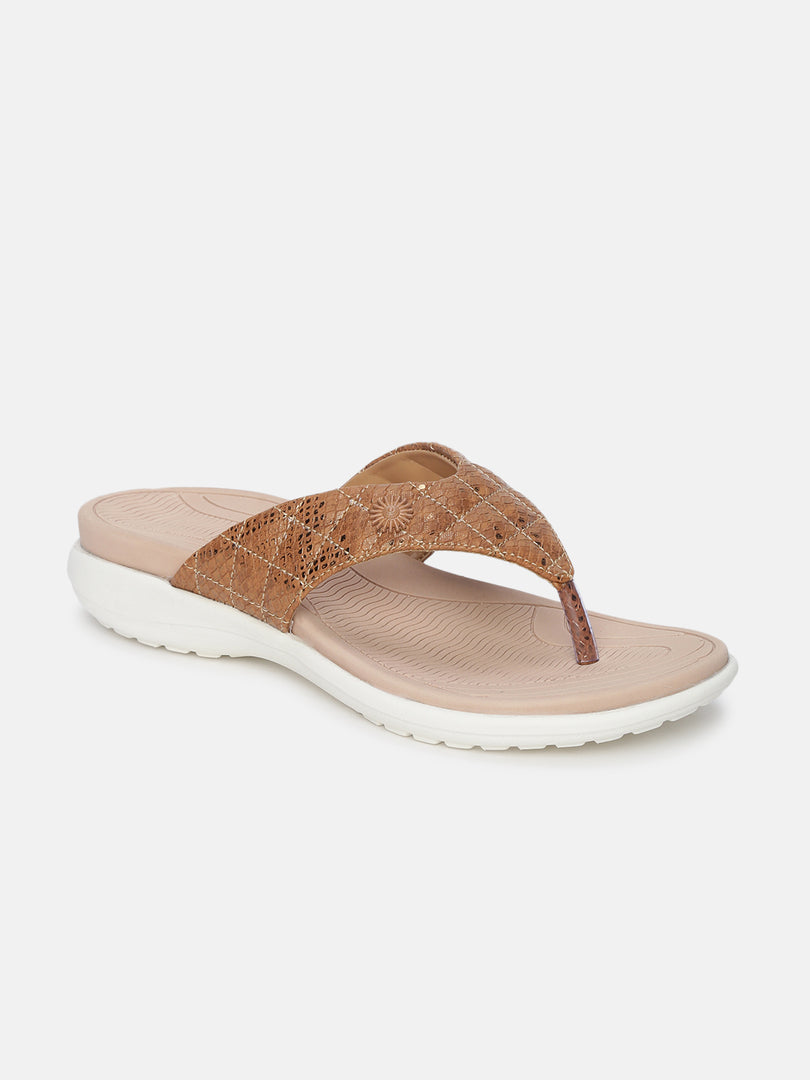 Open Toe Arch Support T-Strap Flats
