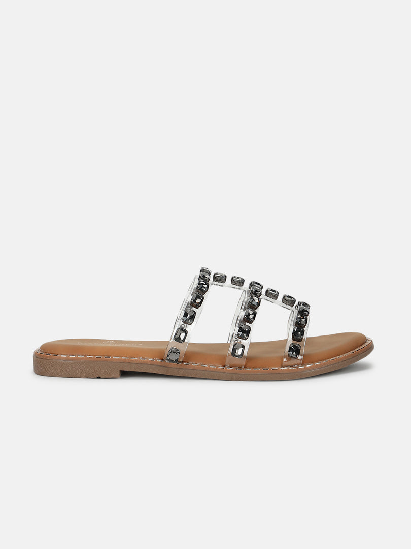 Embellished-Ethnic-Open Toe Flats