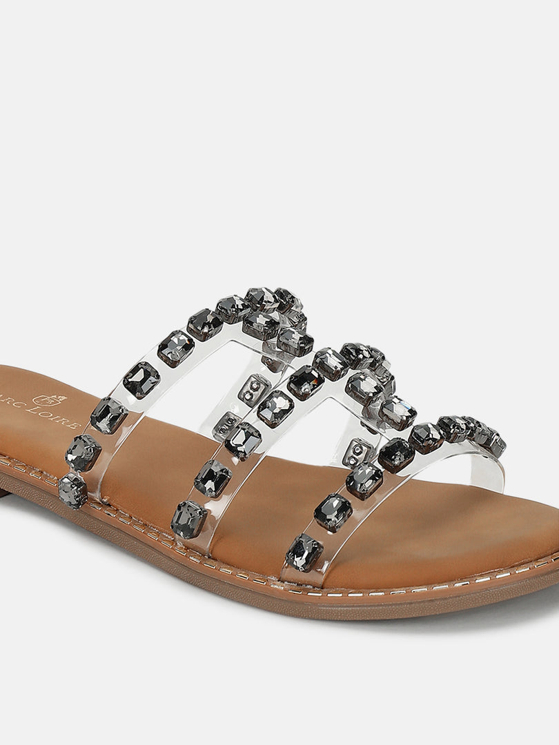 Embellished-Ethnic-Open Toe Flats