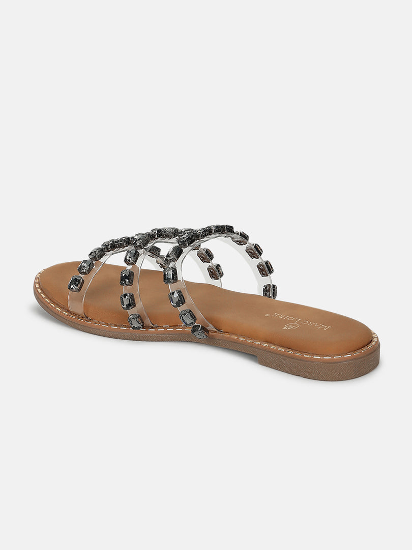 Embellished-Ethnic-Open Toe Flats