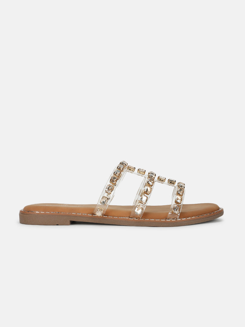 Embellished-Ethnic-Open Toe Flats