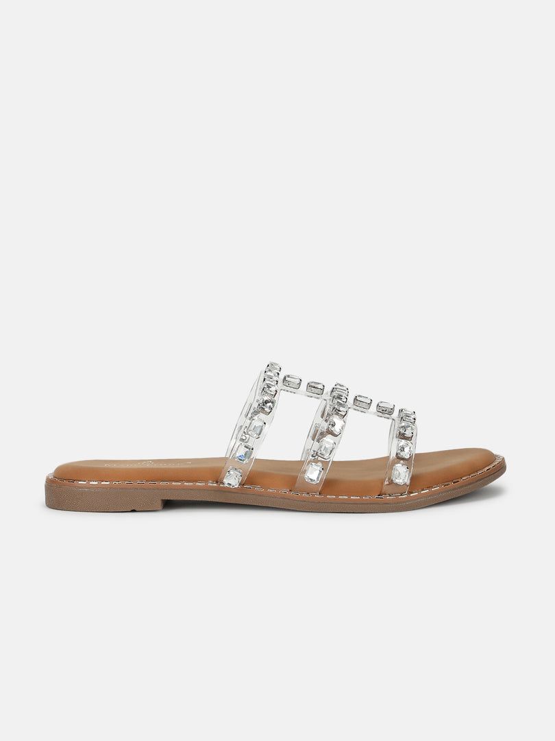 Embellished-Ethnic-Open Toe Flats