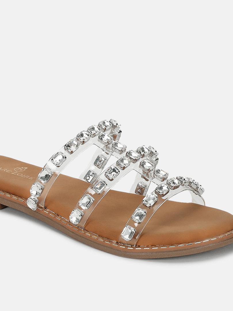 Embellished-Ethnic-Open Toe Flats