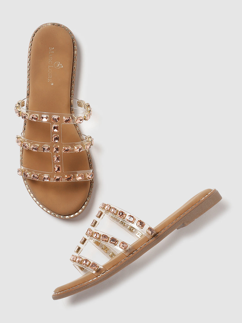 Embellished-Ethnic-Open Toe Flats