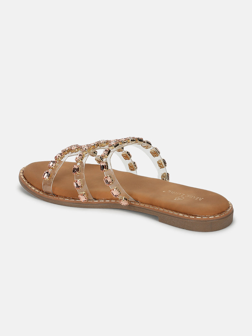 Embellished-Ethnic-Open Toe Flats