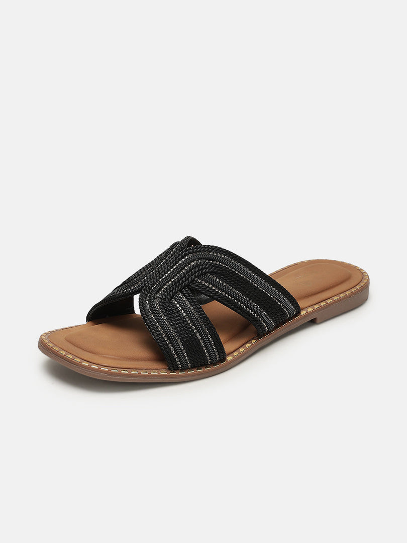 Marc Loire Women Black Embellished Flats