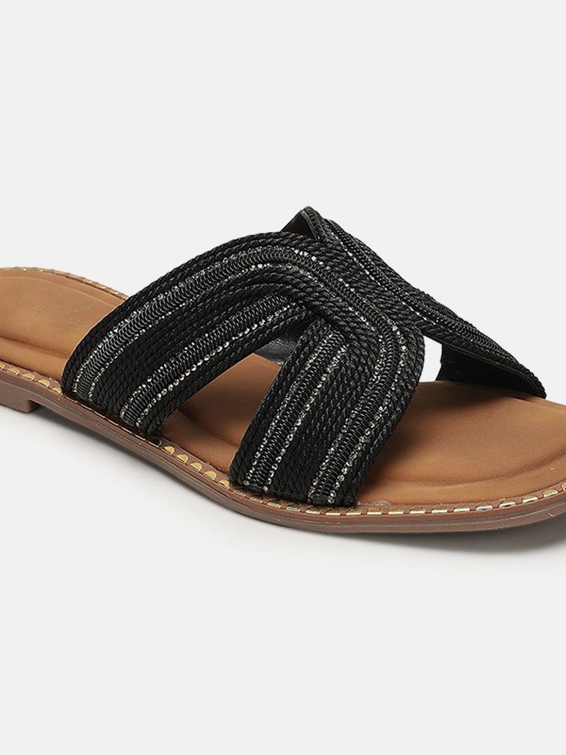 Marc Loire Women Black Embellished Flats