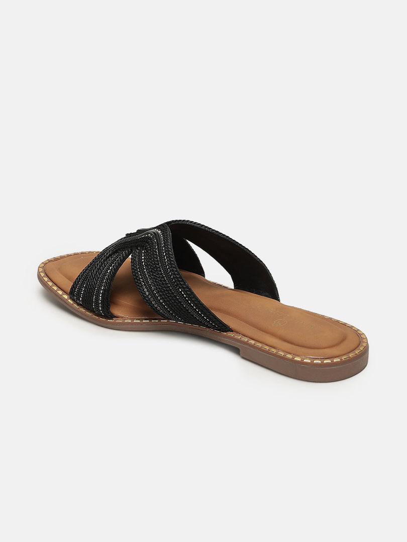 Marc Loire Women Black Embellished Flats