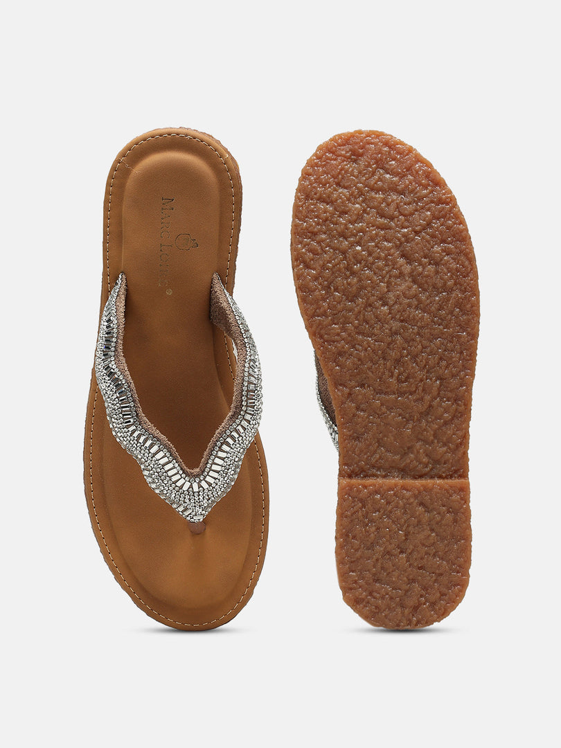 Marc Loire Women Cheeku Embellished Flats