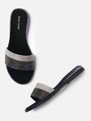Marc Loire Womens Black Ethnic Round Toe Flats