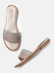 Marc Loire Womens Rose Gold Ethnic Round Toe Flats