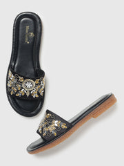 Marc Loire Women Black Embellished Flats