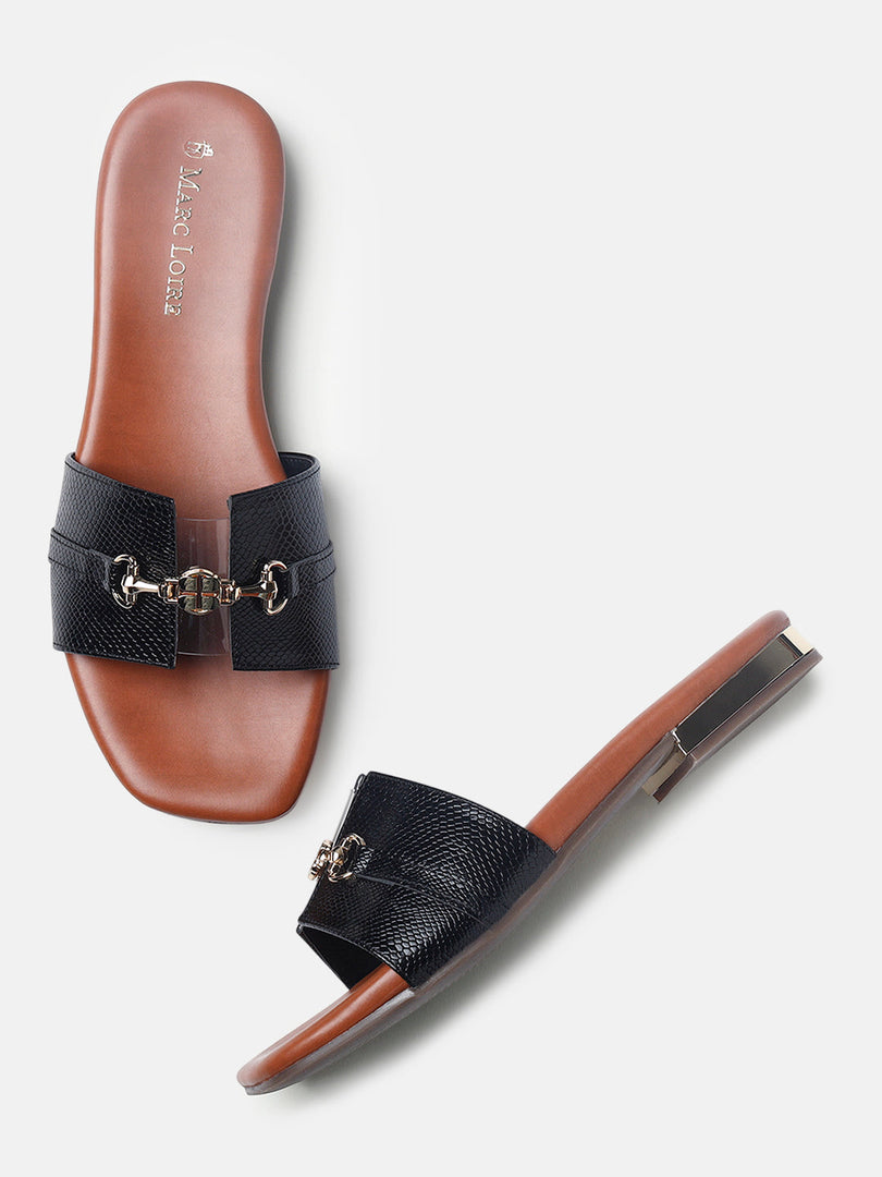 Marc Loire Womens Black Casual Square Toe Flats