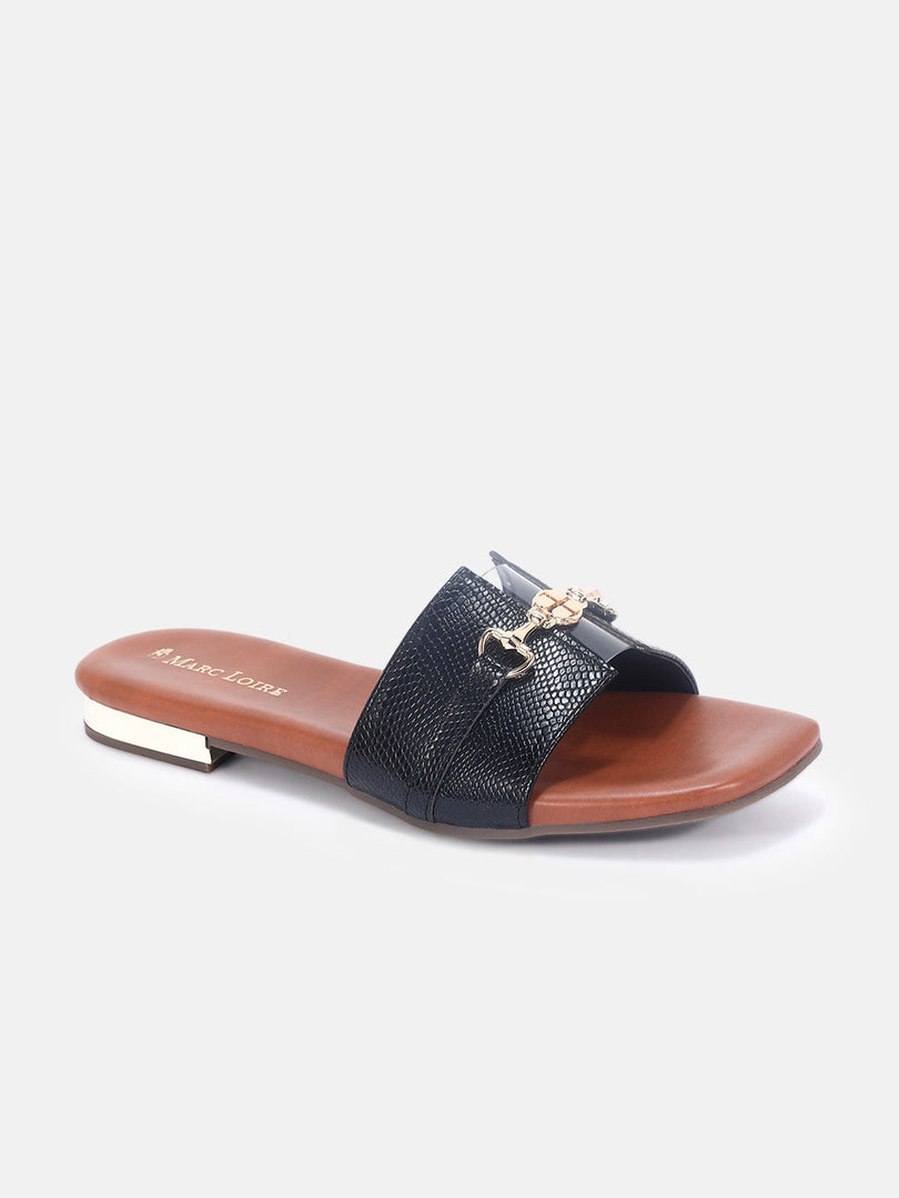 Marc Loire Womens Black Casual Square Toe Flats