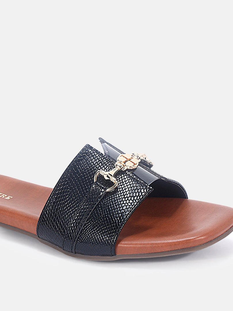 Marc Loire Womens Black Casual Square Toe Flats