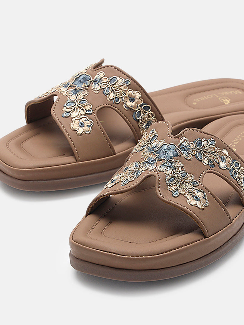 Marc Loire Womens Ethnic Open Toe Tpr Flats