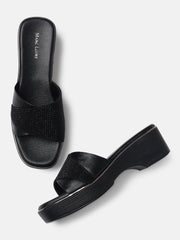 Marc Loire Womens Black Wedge Casual Heels
