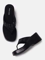 Marc Loire Womens Black Wedge Casual Heels