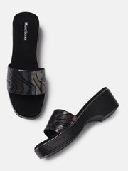 Marc Loire Womens Black Wedge Casual Heels