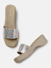 Marc Loire Womens Gold Wedge Casual Heels