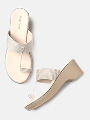 Marc Loire Womens Beige Ethnic Wedge Sandals Heels