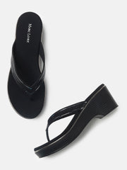 Marc Loire Womens Black Casual Wedge Sandals Heels