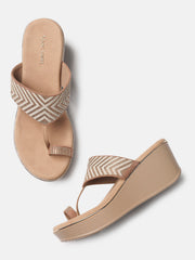 Marc Loire Womens Gold Wedge Casual Heels