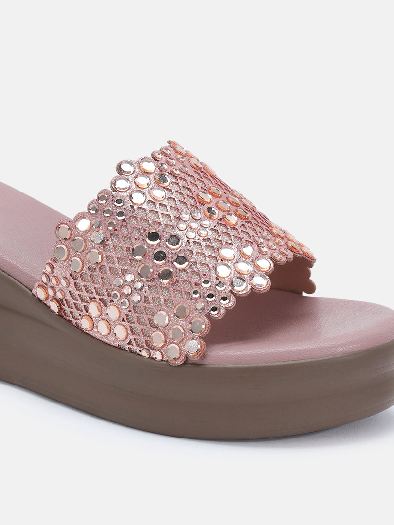 Marc Loire Womens Rose Gold Wedge Casual Heels