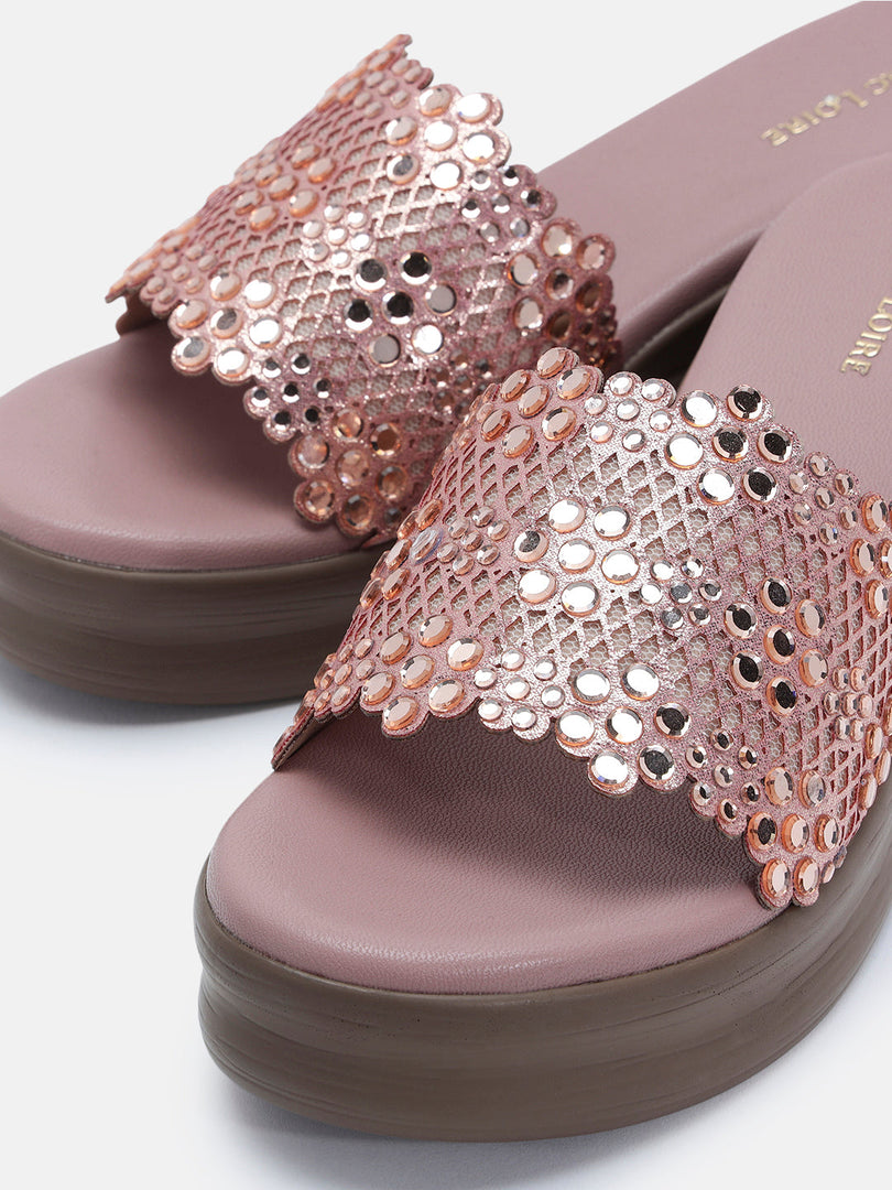 Marc Loire Womens Rose Gold Wedge Casual Heels