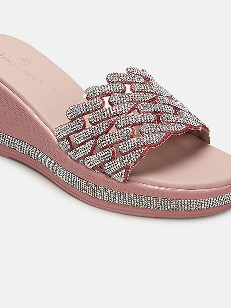 Marc Loire Womes Rose Gold Wedge Heels