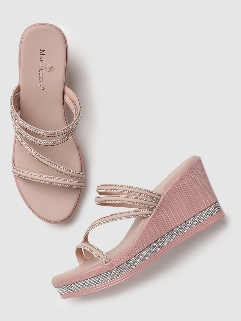 Marc Loire Womes Nude Wedge Heels