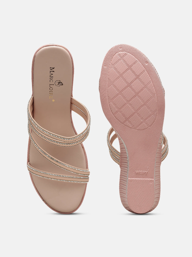 Marc Loire Womes Nude Wedge Heels