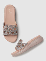 Marc Loire Womes Nude Flatform Heels