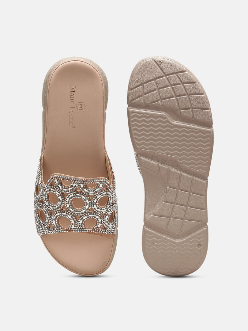 Marc Loire Womes Nude Flatform Heels