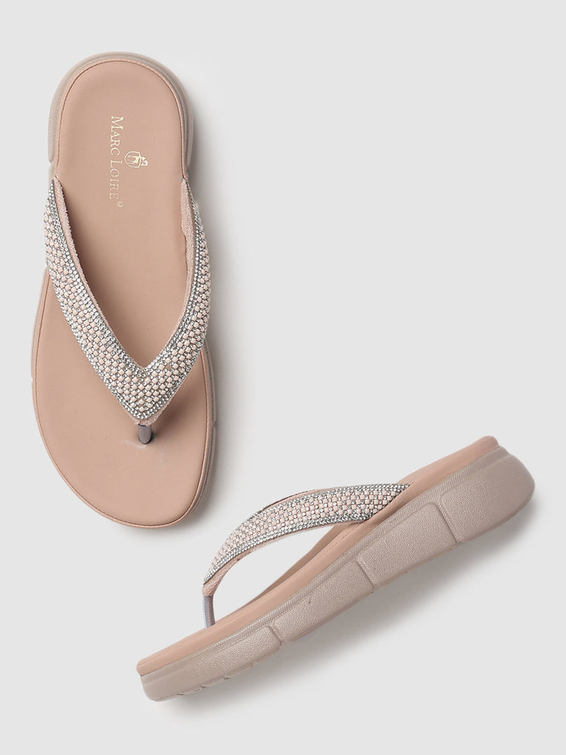 Marc Loire Womes Nude Flatform Heels